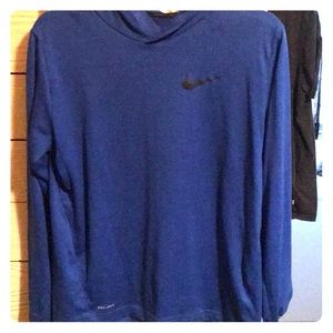 Blue nike long sleeve hoodie